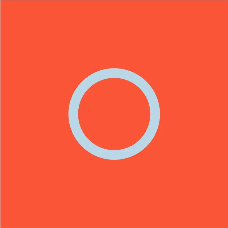 Gray circle on orange background